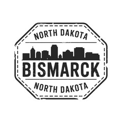 Obraz premium bismarck north dakota skyline stamp on white background