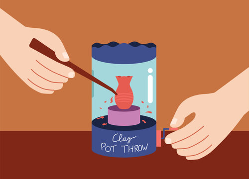 Playing Clay Toy Throw with Stick