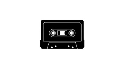 Fototapeta premium Black cassette tape media device.