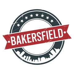 Fototapeta premium bakersfield city seal with stars and skyline