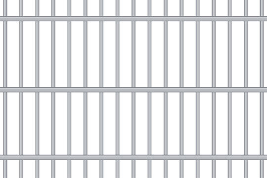 Silver prison bars illustration on transparent background