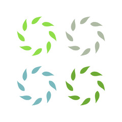 Obraz premium Botanical Green Leaves Sign Symbol Logo Vector Set isolated on White