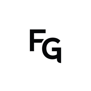Bold sans serif lettering fg monogram isolated on white background