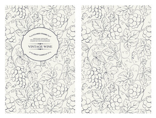 Naklejka premium Cover design for you personal cover. Vine pattern. Vine theme for book