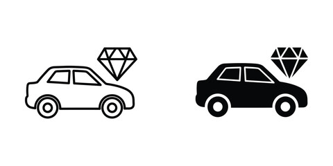 Naklejka premium Luxury and economy cars symbolized with diamonds on their roofs