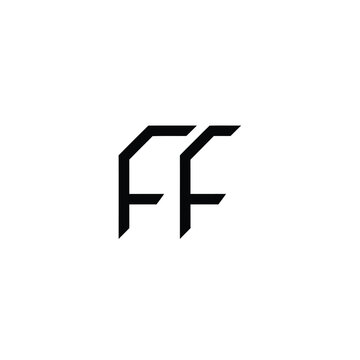 Stylized letter f monogram with sharp geometric black lines