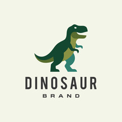 This playful dinosaur brand logo showcases a friendly T-Rex design that evokes nostalgia and creativity, perfect for children's products and playful brands looking to engage with customers. © Jinhong