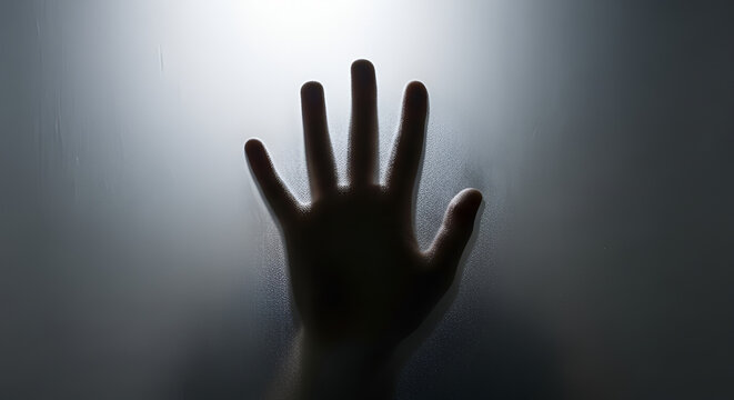 silhouette of hand against light, reaching out