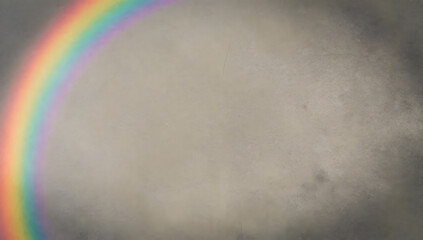 Naklejka premium Rainbow's Grace: A vibrant rainbow arcs gracefully across a moody sky, offering a stunning contrast of color against the gray clouds. A scene that embodies hope and beauty.