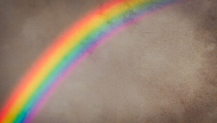 Naklejka premium Vibrant Arc: An eye-catching rainbow appears in a cloudy sky after a rain shower.