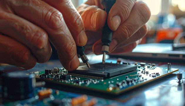 Circuit board repair with soldering tool