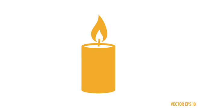 A single burning yellow candle.