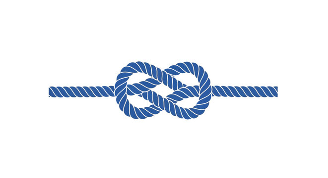 Blue Rope Knot Closeup Detail.