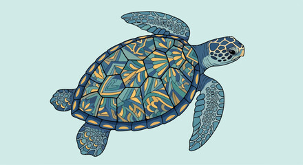 A turtle with a patterned shell © Triono
