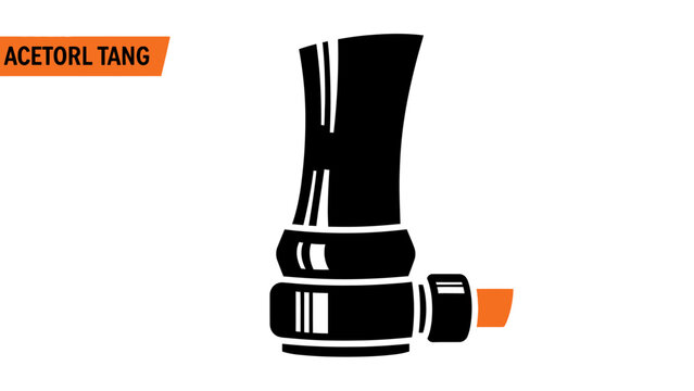 Black marker pen with orange tip and cap, isolated on white background, graphic design element