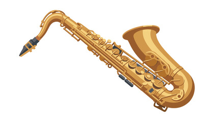 A beautifully crafted golden saxophone stands as an icon of musical artistry, showcasing intricate details that highlight its elegance and design. © jim
