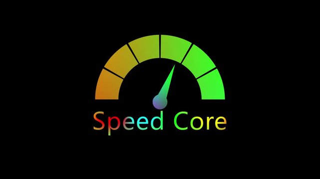 credit score rating moving needle animation on black background, credit score meter animated. Colorful Speedometer or Tachometer Motion Progress on a transparent background .
