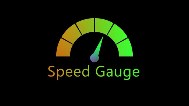 credit score rating moving needle animation on black background, credit score meter animated. Colorful Speedometer or Tachometer Motion Progress on a transparent background .