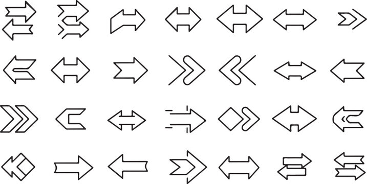 Outline Arrow Icon Pack Minimal Direction Arrows Set for UI, App and Web Navigation Design