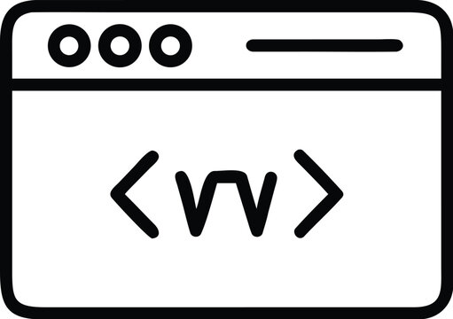 website interface icon with code brackets and slider control black and white high quality professional detailed modern elegant stylish clean crisp