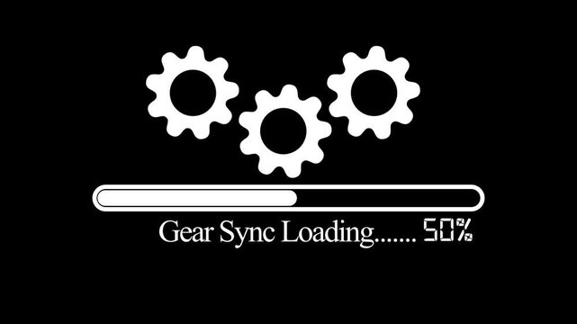 software update screen with configuring animation.black background