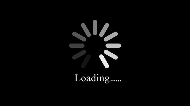 Loading Circle Icon Animation on black Background. 4K Video Loopable Preloader