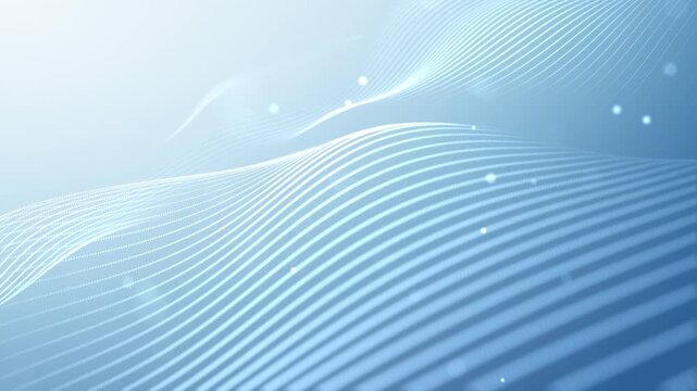Abstract clean soft blue wave background, beautiful shiny simple blurred motion design, business finance technology future concept, digital data flow lines, web mobile background, loop, 4K 60fps