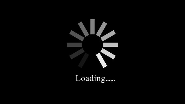 Loading Circle Icon Animation on black Background. 4K Video Loopable Preloader