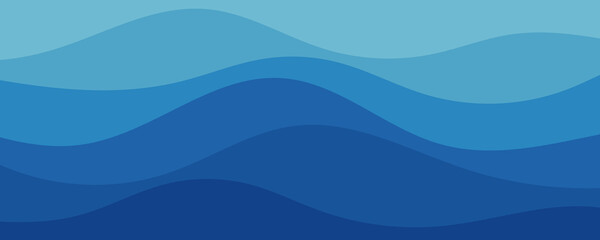 Fototapeta premium Abstract Blue Wave Gradient Background with Smooth Flowing Layers