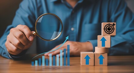 Fototapeta premium Strategic analysis and growth a conceptual business image
