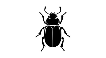Fototapeta premium Black Beetle Silhouette Vector Illustration Isolated on White