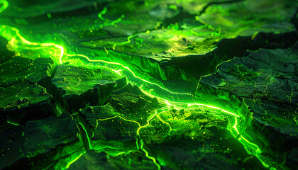 Obraz premium Abstract glowing green energy