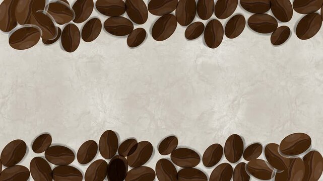 Zoom in zoom out Coffee Beans on Clean Background Animation 4K