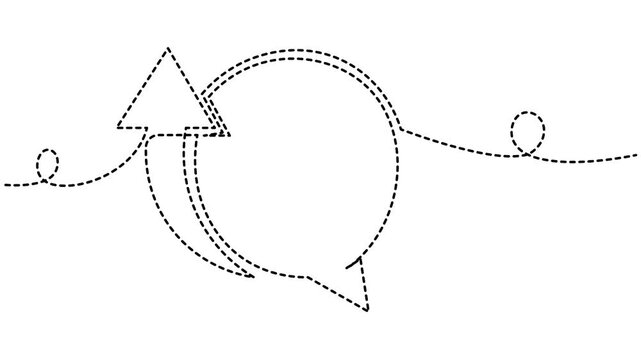 Arrows loop 4K animation video forming circular direction minimal line style
