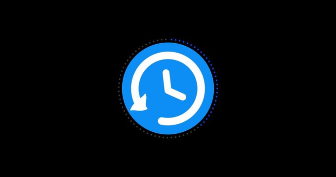 Turn restart switch animation. Abstract circle restart icon animated on a transparent background, with restart control motion graphic animation