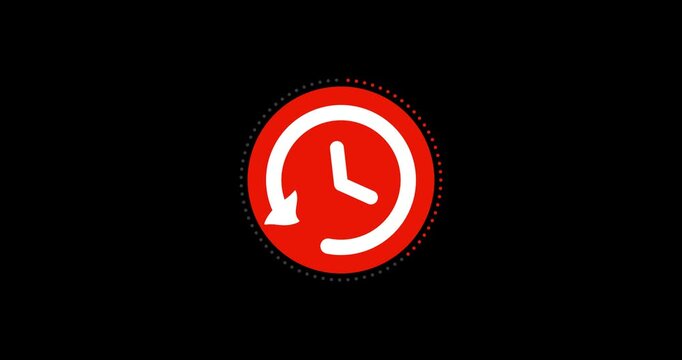 Turn restart switch animation. Abstract circle restart icon animated on a transparent background, with restart control motion graphic animation
