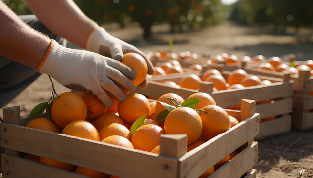 Sustainable harvest of healthy oranges and citrus fruits