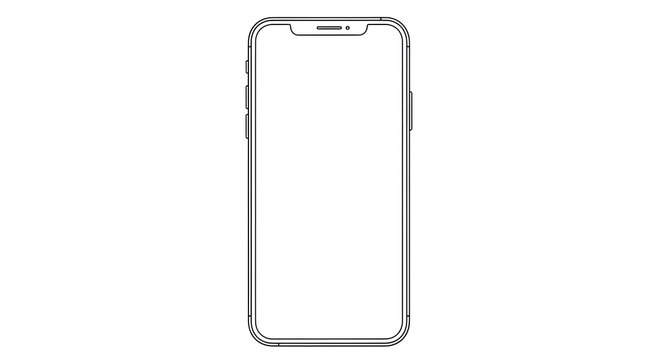 Smartphone outline icon for technology and communication.