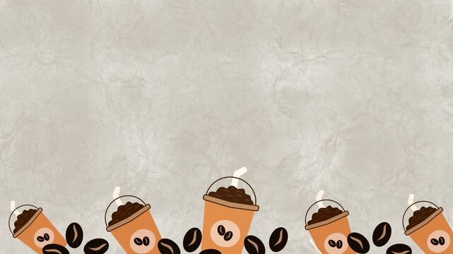 4k Animated Coffee Themed Frame for Cafe Promos - Wiggling Brewing Accessories