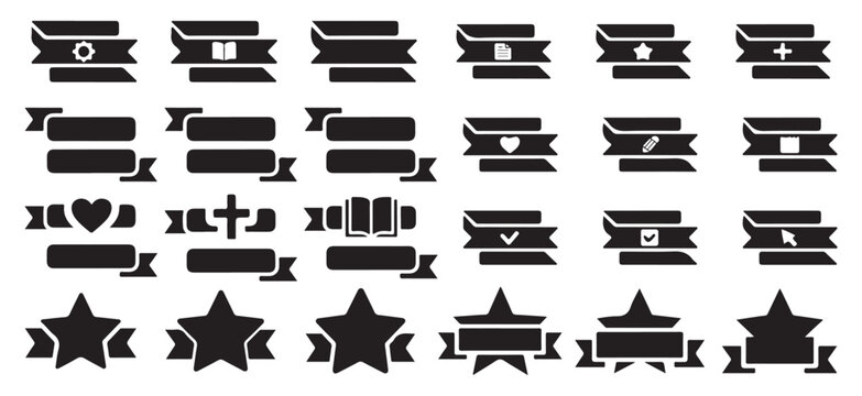 Vintage style decorative banner and ribbon scroll icons for graphic design. vector illustration eps 10