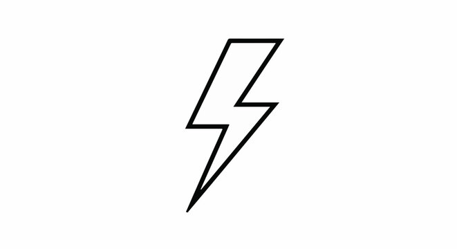 Black lightning bolt icon on white background