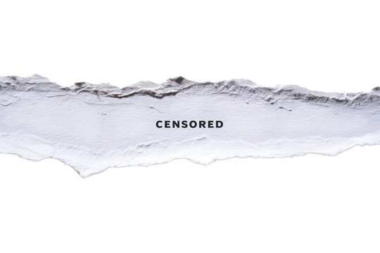 Censored Text on Torn Paper Background PNG cutout element
