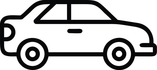 Naklejka premium car icon simple black and white line drawing on a white background high quality professional detailed modern elegant stylish clean crisp