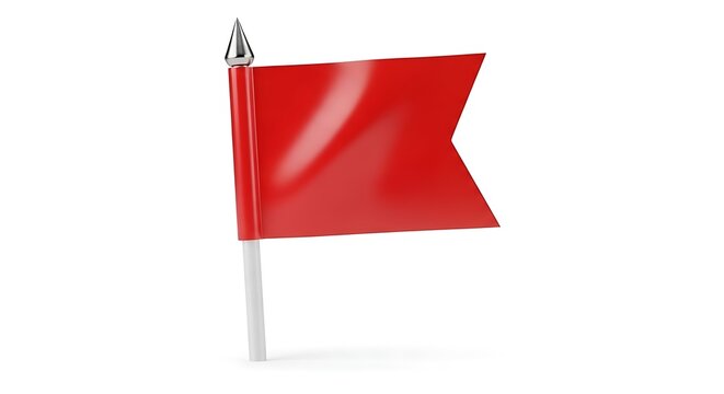 Red flag waving on a pole