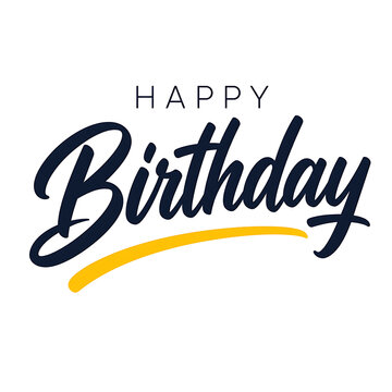 Vibrant typography celebrates a birthday with a stylized banner poster.