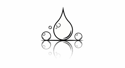 Fototapeta premium Stylized drop of liquid with bubbles reflecting on a surface