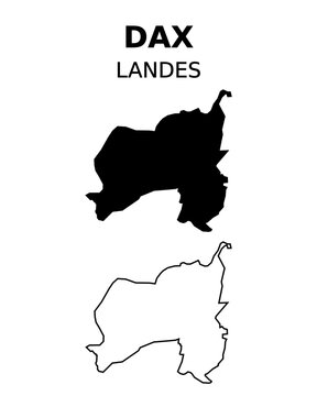 Vector map of administrative boundaries of Dax, France