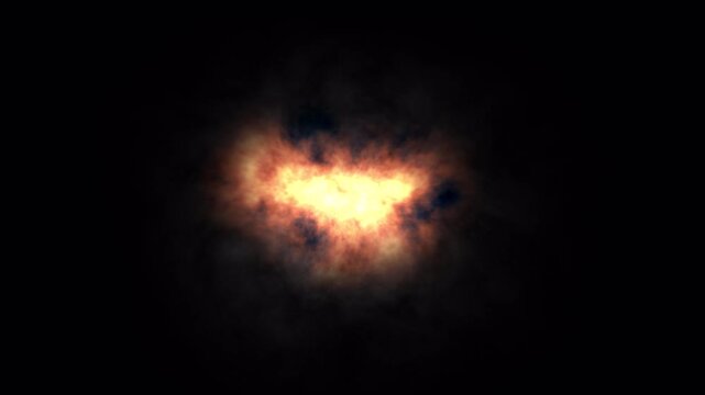 Muzzle Flash Effect on transparent background. Gun Shot, Gun Fire, Shooting, animation. 4K Video