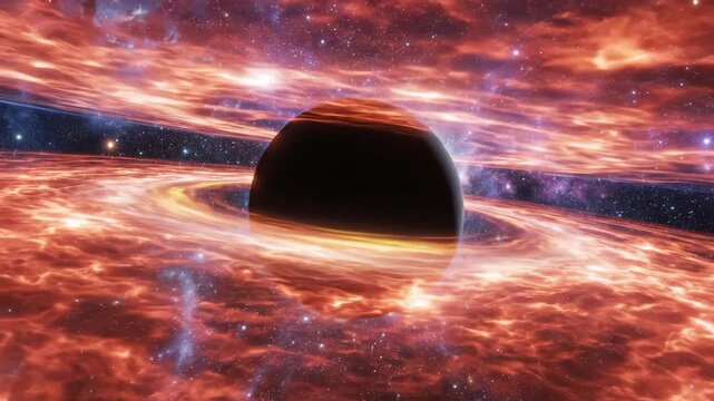 Planet with glowing ring in space ideal for sleek commercial backgrounds and title sequences