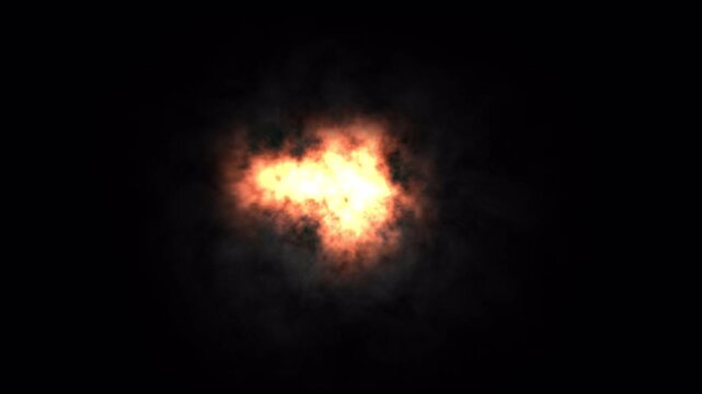 Flash animation of gun muzzle flash on alpha channel. 4K Video